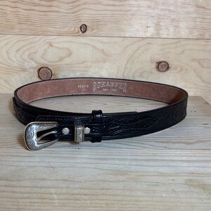 Schaefer Black Tooled Leather Belt size 34